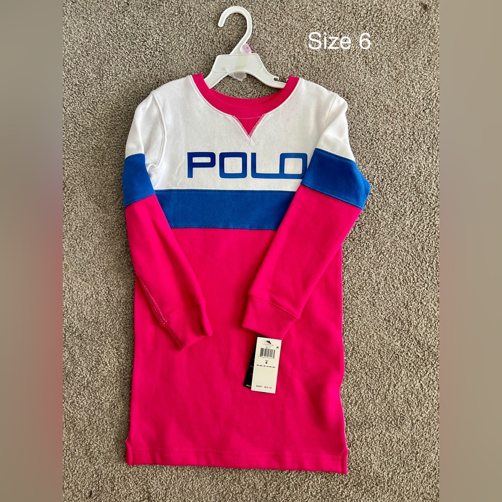 POLO Color-block Sweatshirt Dress NWT